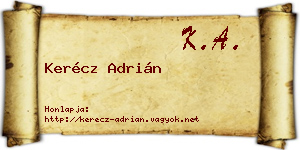 Kerécz Adrián névjegykártya
